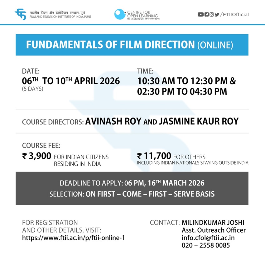 Fundamentals of Film Direction (06 - 10 April 2026) - Online Course