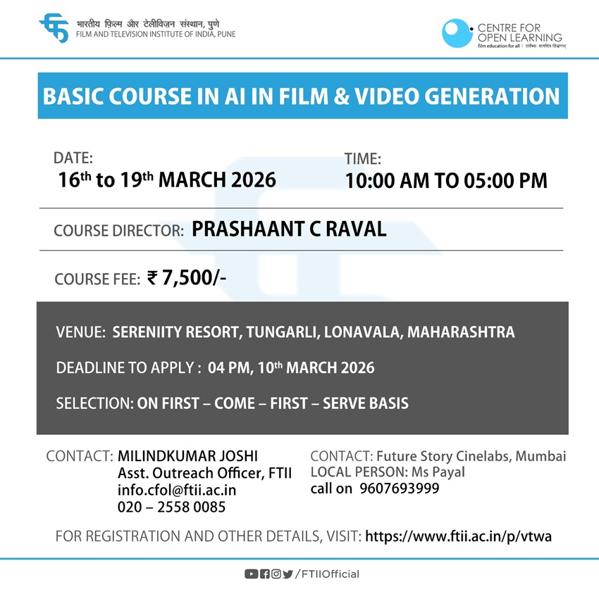 Basic Course in AI in Film and Video Generation in Lonavala (16 - 19 March 2026 )