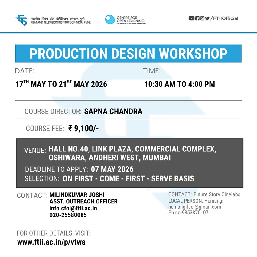 Build The World : Production Design Workshop in Mumbai (17 to 21 May 2026) 